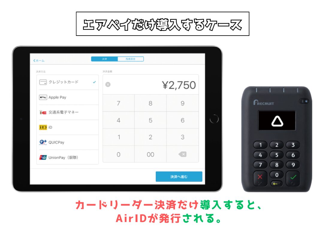 Airペイだけ導入するとAirIDが発行される